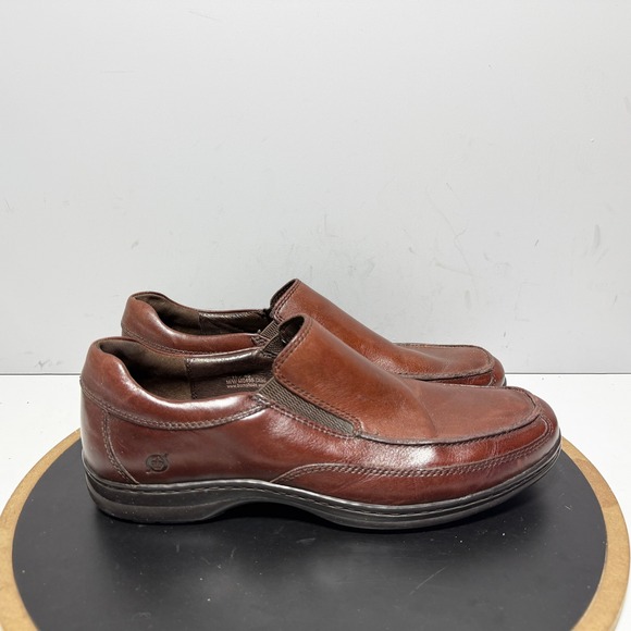 Born Loafers Men 11 Slip On M6455 Moc Toe Brown Leather Business Casual Classic